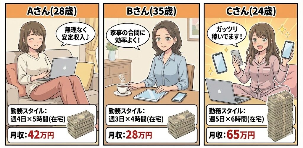 チャットレディの報酬例