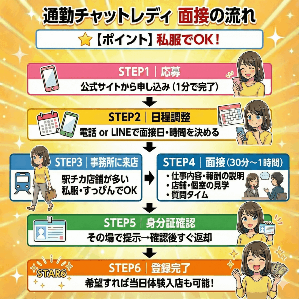 通勤チャットレディの面接のイメージ